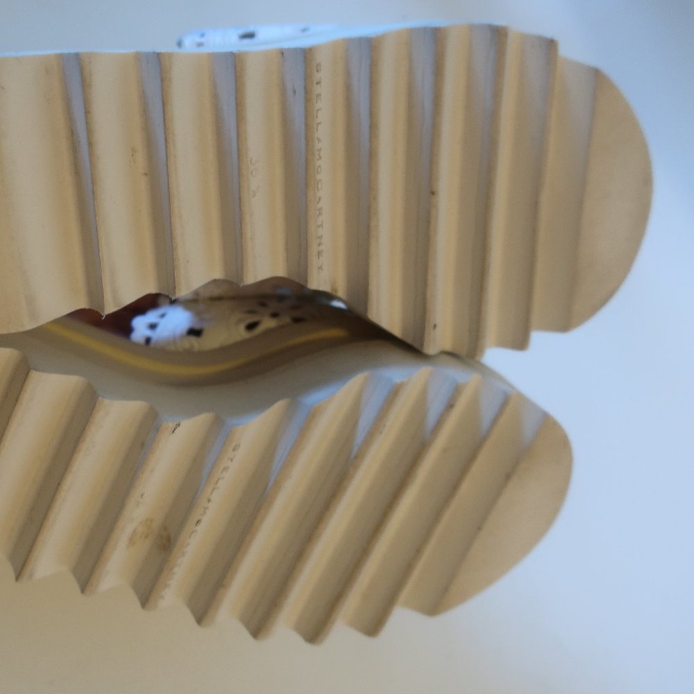 WOMENS STELLA MCCARTNEY WHITE EYELET PLATFORM SANDAL SLIDES 36.5 US/6.5 * - Picture 9 of 10